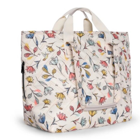 Lug Ferry XL Expandable Carry-All Tote Bag Hummingbird Floral - Picture 2 of 13